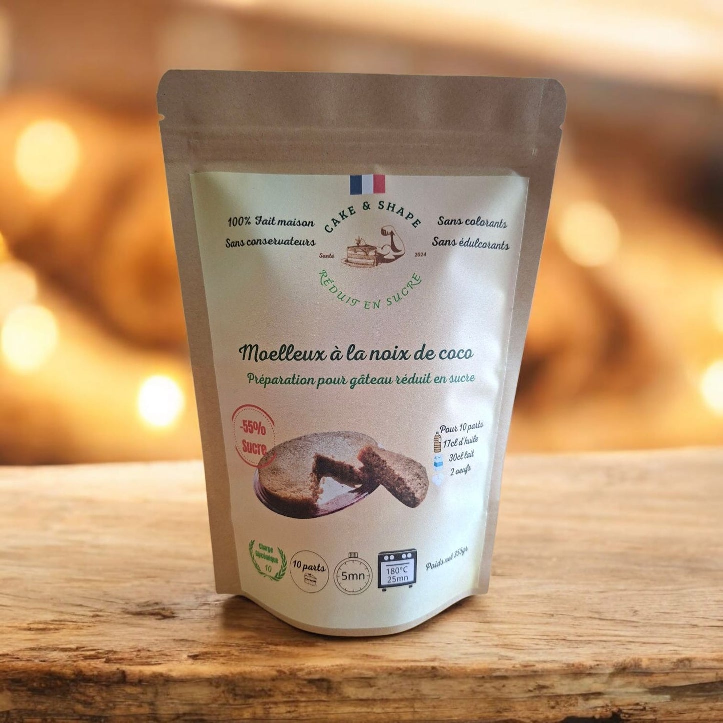 Pack Gourmand (3 Préparations) Réduit en Sucre : Fondant chocolat, Crème de Riz, Moelleux Noix de Coco Cake and Shape