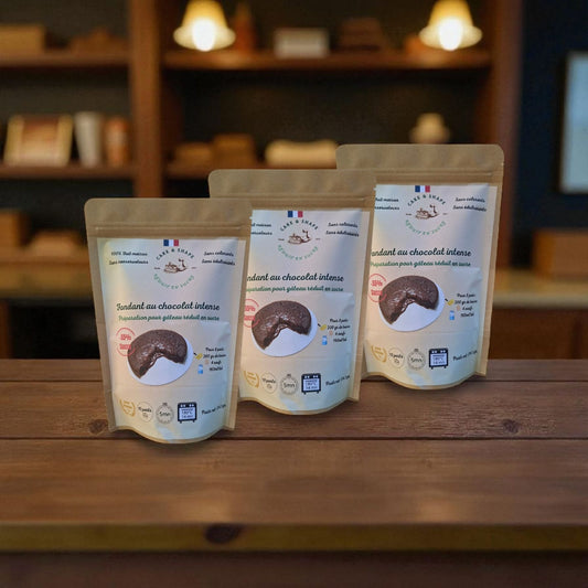Lot de 3 Paquets de préparations de Fondant au chocolat noir réduites en sucre Cake and Shape